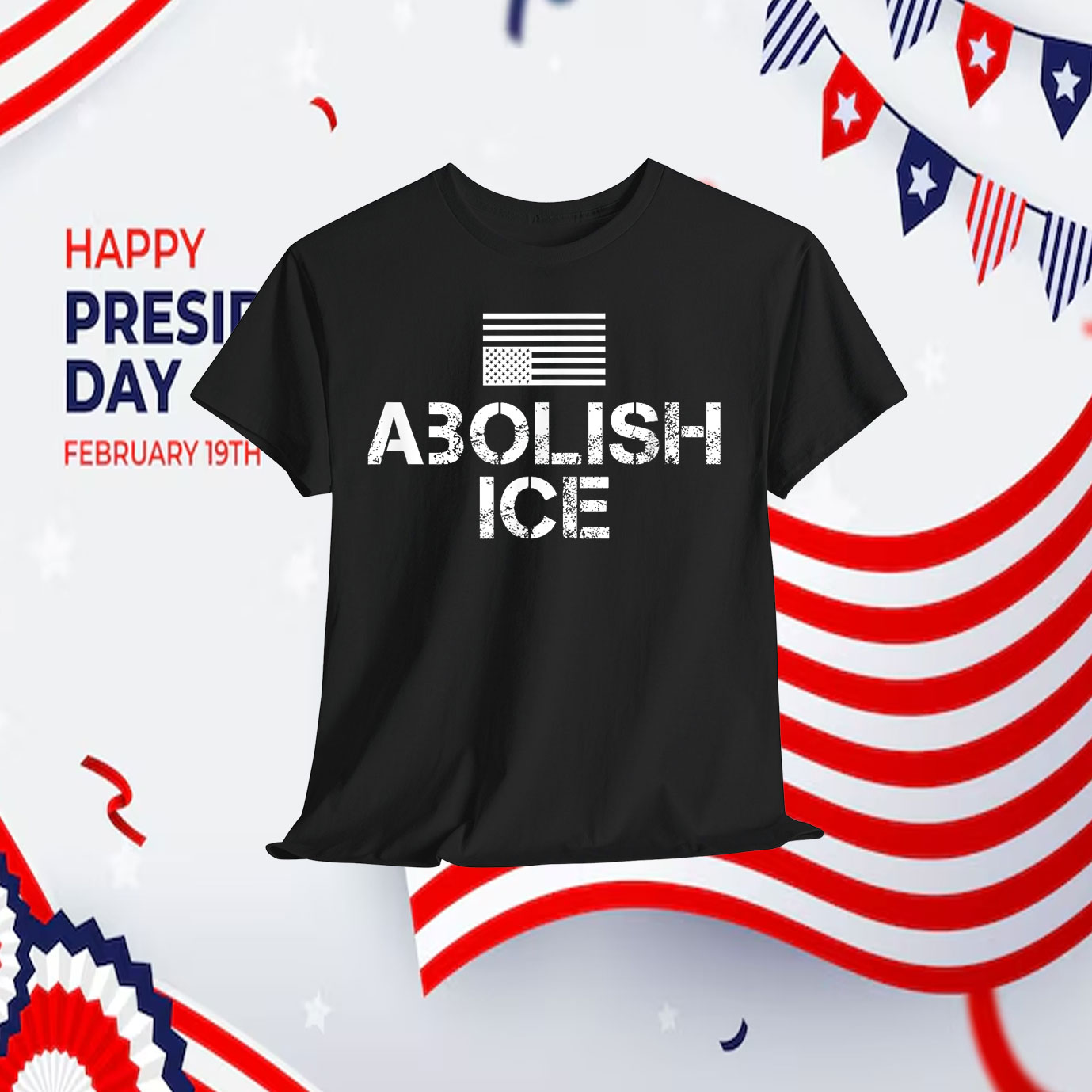 Abolish ICE America in Distress Inverted American Flag Shirt