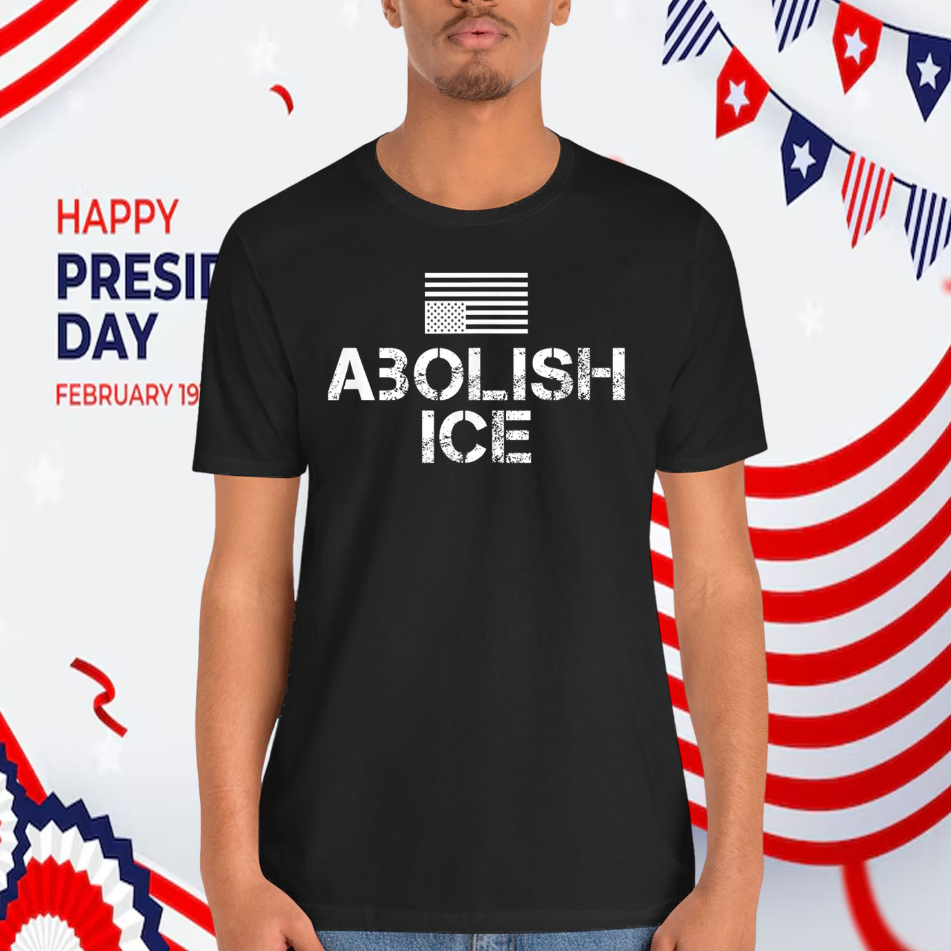 Abolish ICE America in Distress Inverted American Flag Shirt