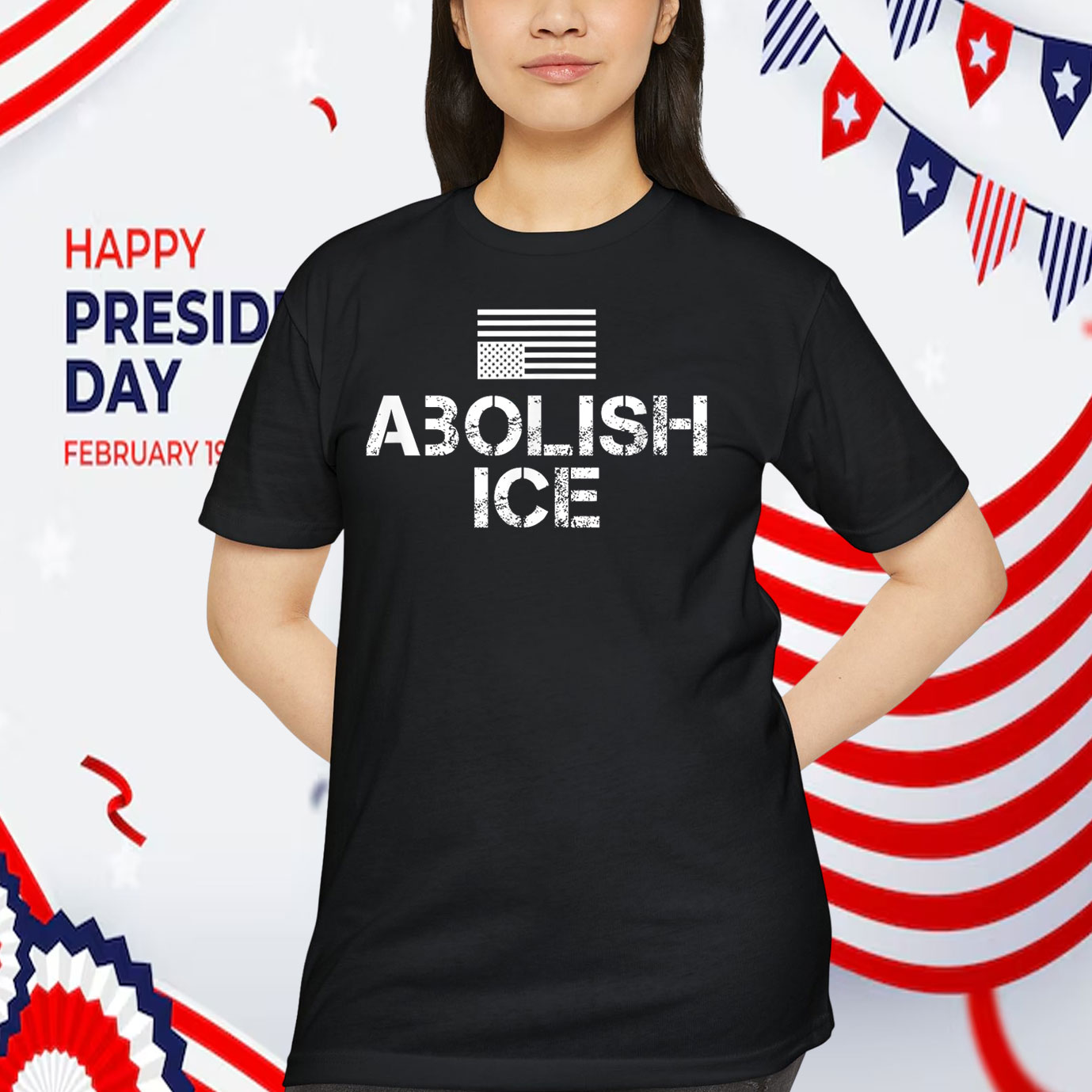 Abolish ICE America in Distress Inverted American Flag Shirt