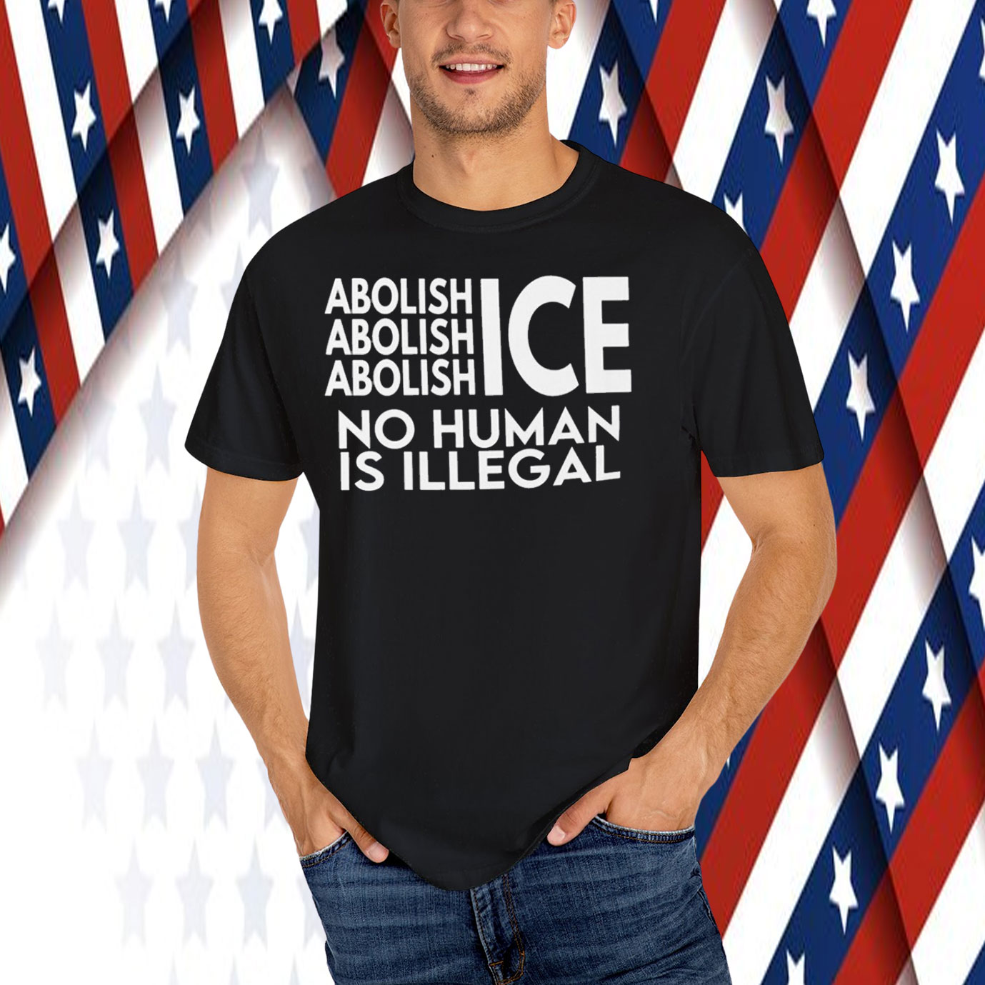 Abolish ICE T-Shirt No Human Is Illegal