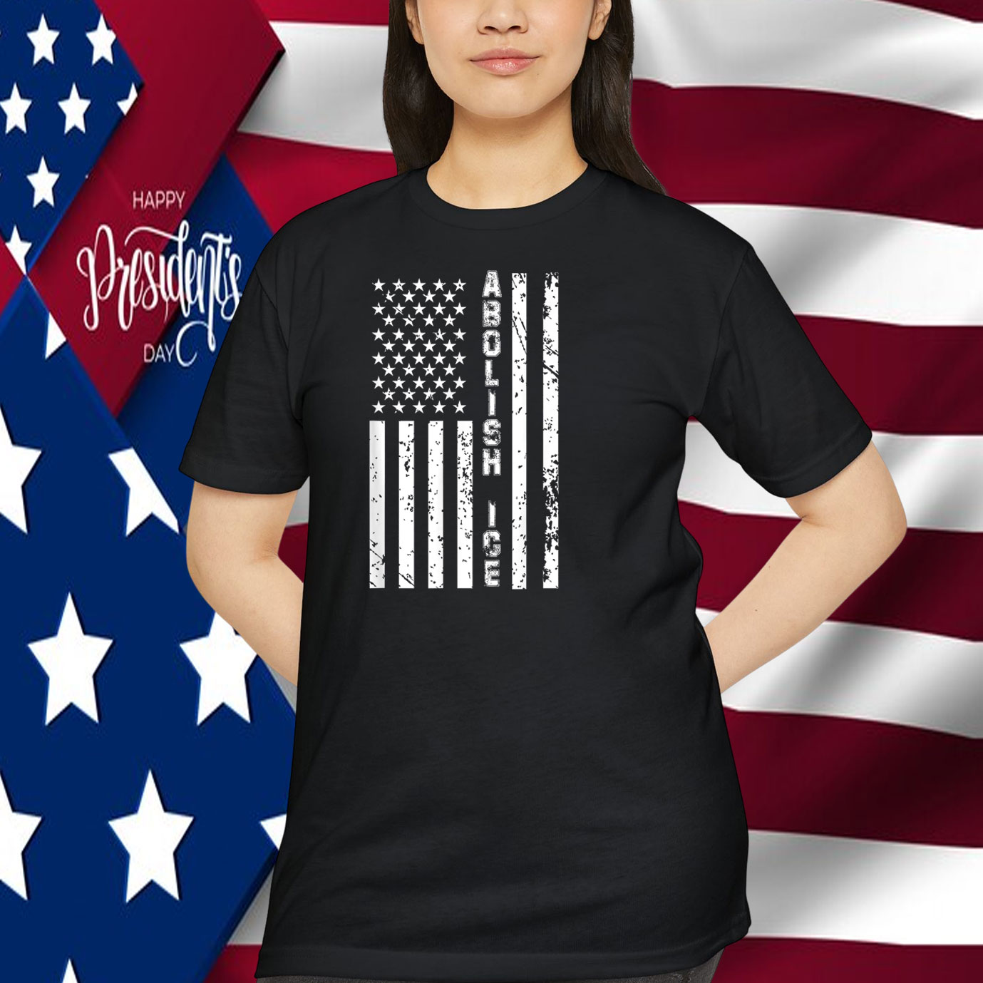 Abolish ICE United States Patriotic American Flag Shirt