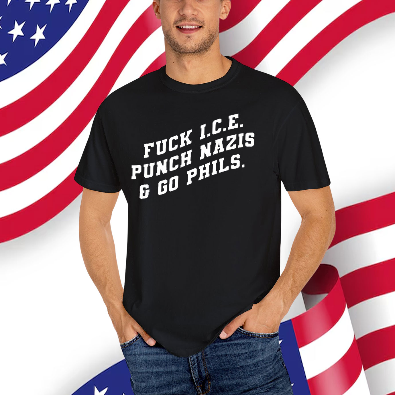Fuck I.C.E. Punch Nazis & Go Birds T-Shirt