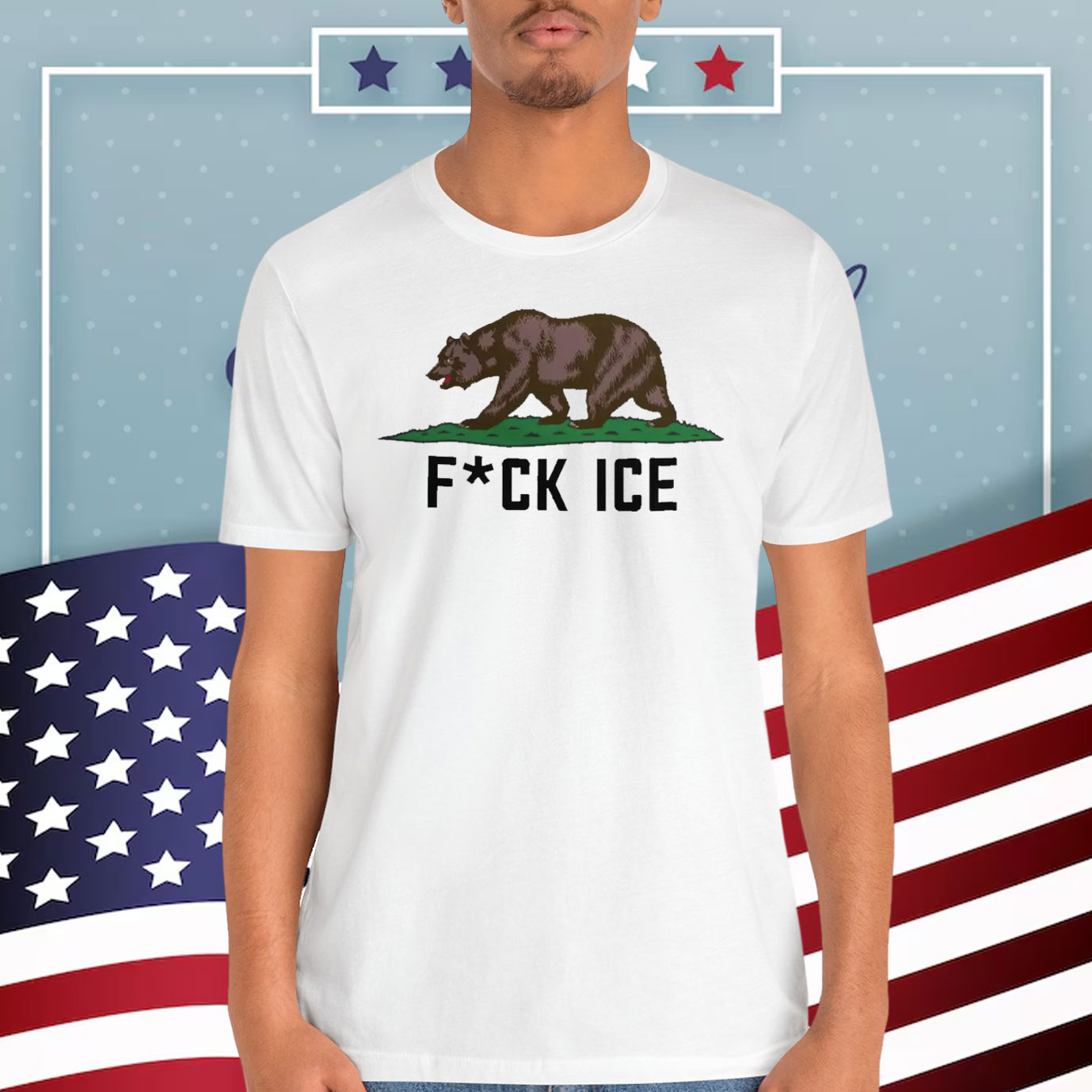 Fuck ICE California Flag Shirt