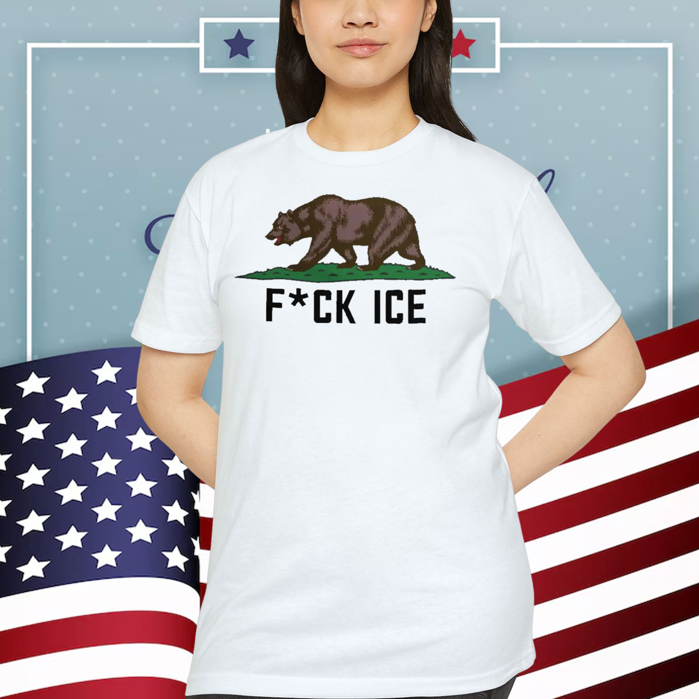 Fuck ICE California Flag Shirt