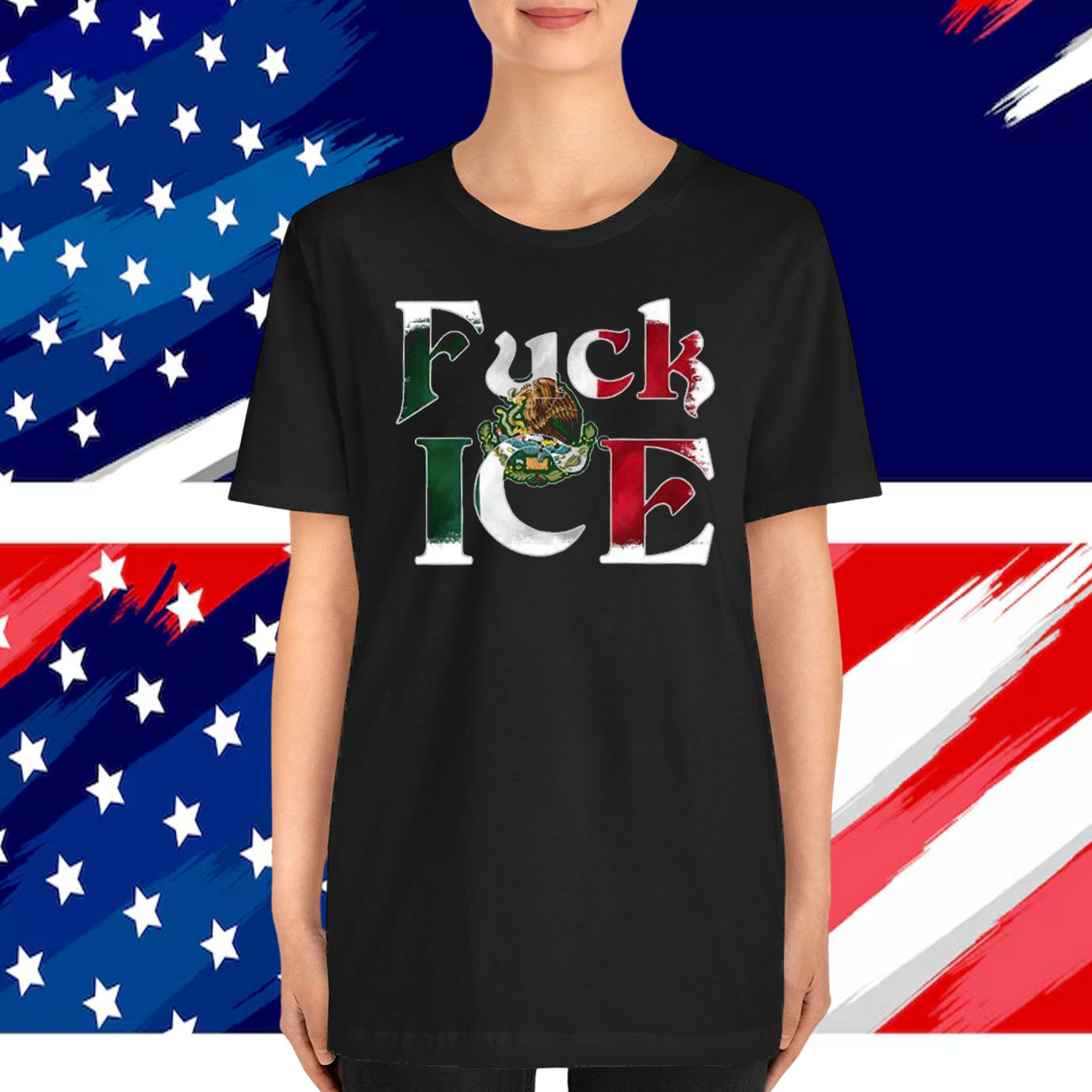 Fuck ICE Mexico Flag T-Shirt