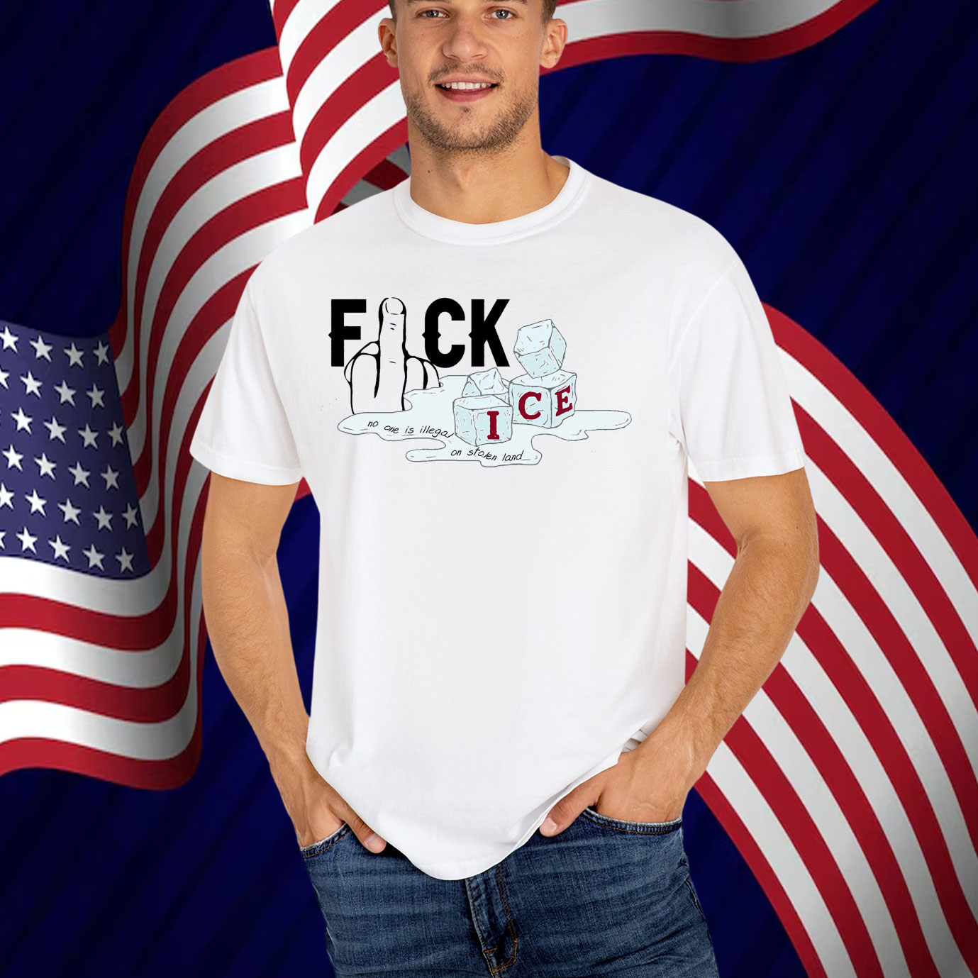 Fuck ICE T-Shirt No One Is Illegal On Stolen Land