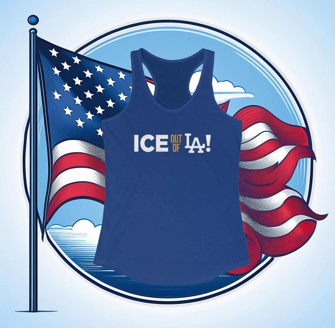 ICE Out Of LA Racerback Tank