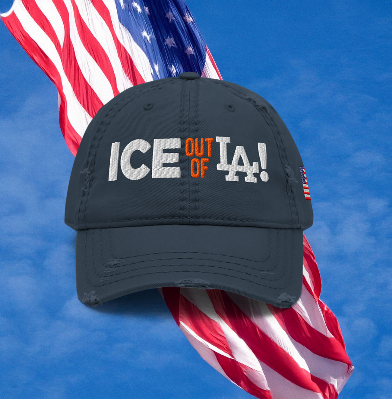 ICE Out of LA Distressed Hat