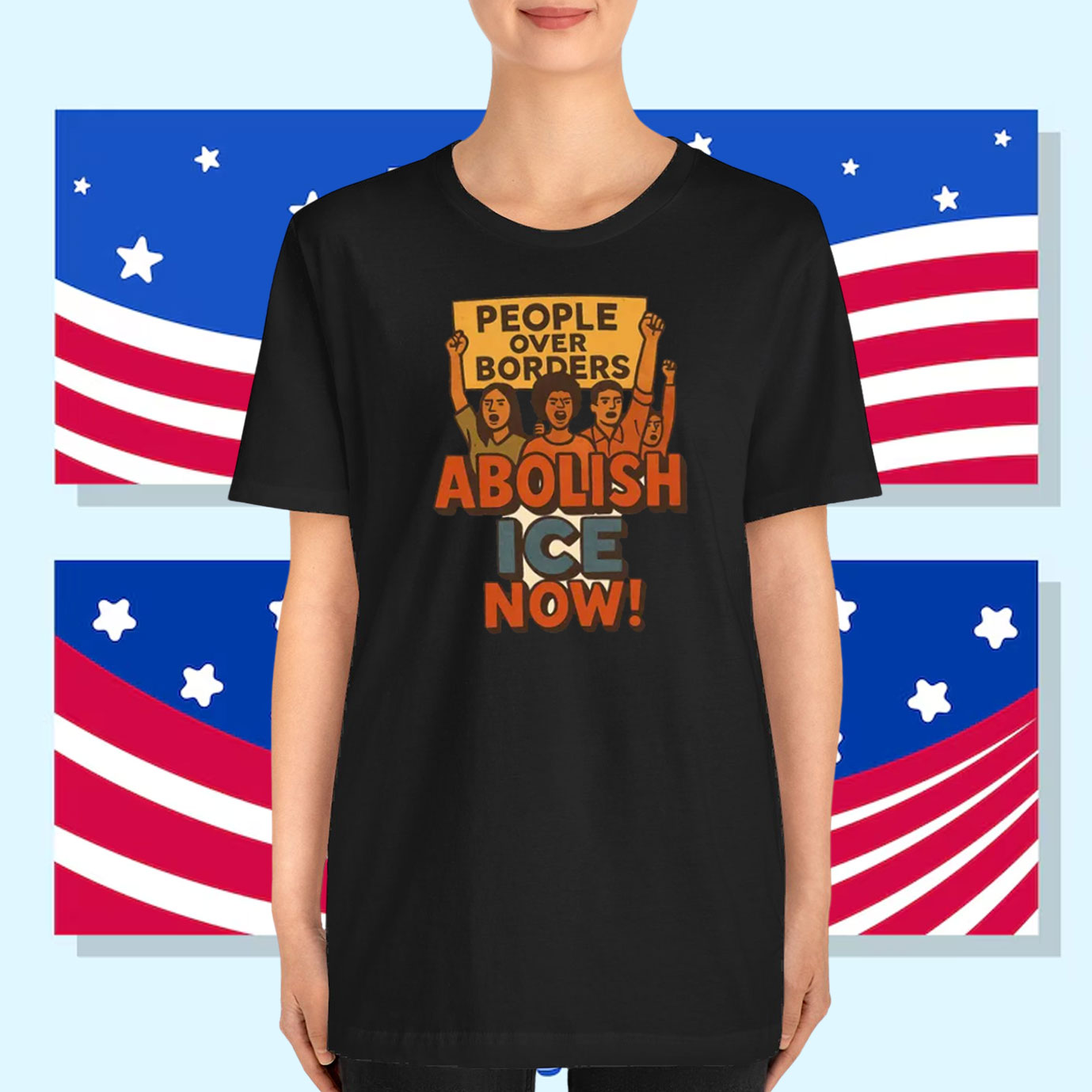 People Over Borders Abolish ICE Now! T-Shirt